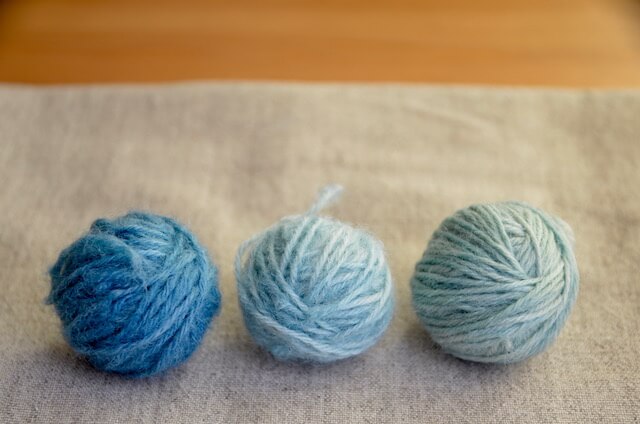 タデ藍の生葉染め　毛糸　方法